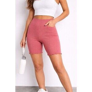 Spiritual Gangster Seamless Ribbed Biker Shorts Women’s M/L Rouge Pink